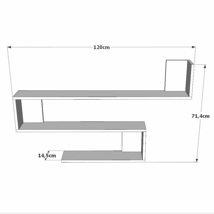 Hanah Home Wal10-A Estantería de Pared Pino Atlántico